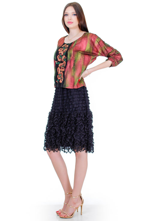 Bluza jerse pictat  Liza Panait Liza Panait Online Boutique